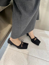 LBSFY  -  Square Toe Women Pumps 2024 New Arrivals Bow Design Shallow Slip On Thin High Heels Sexy Party Pumps Black Beige Casual Party